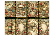 Christmas Alice Junk Journal Pages, a Seasonal Illustration by Print Haven Mochi Vintage (Thumbnail 4 of 11)