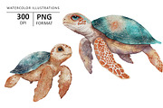 Sea Turtles watercolor illustration, an Animal Illustration by Evgeniia (Thumbnail 2 of 3)