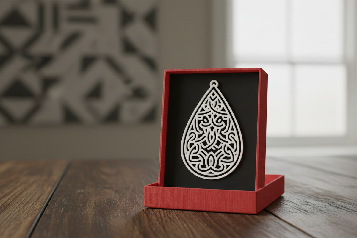 Modern Laser Cut Earrings, an Object Graphic by Designer_Momina (Photo 3 of 5)