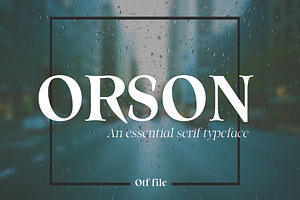 ORSON: An Essential Serif Typeface