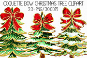 Coquette Bow Christmas Tree Clipart, an Illustration by Libby Wishes (Thumbnail 1 of 7)