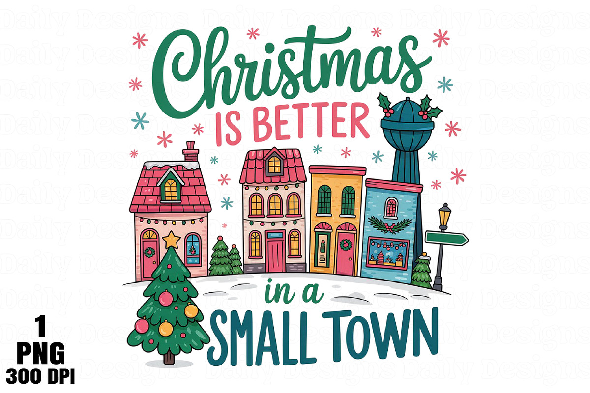 Small Town Christmas png, an Illustration by Daily.Designs (Photo 1 of 5)