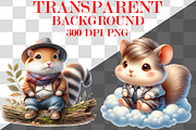 Watercolor Cute Chipmunk Clipart, an Animal Illustration by Craft Nest (Thumbnail 3 of 3)