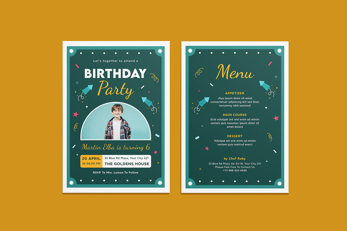 Cherry Birthday Invitation Template, an Invitation Template by iDoodle Studio (Photo 1 of 4)