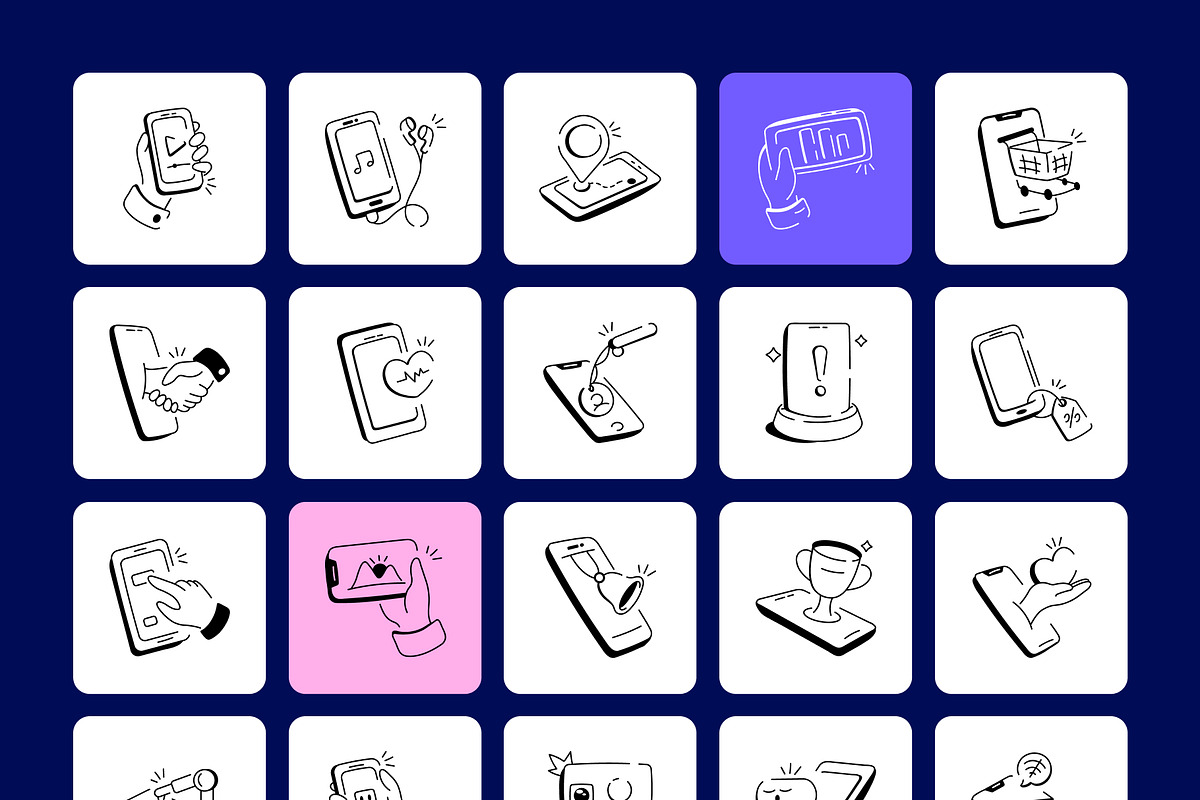 Smartphone Activities Icons, an Outline Icon by Vectors Market (Photo 7 of 7)