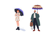 People with umbrellas in rain set, a Person Illustration by Good Studio (Thumbnail 5 of 6)