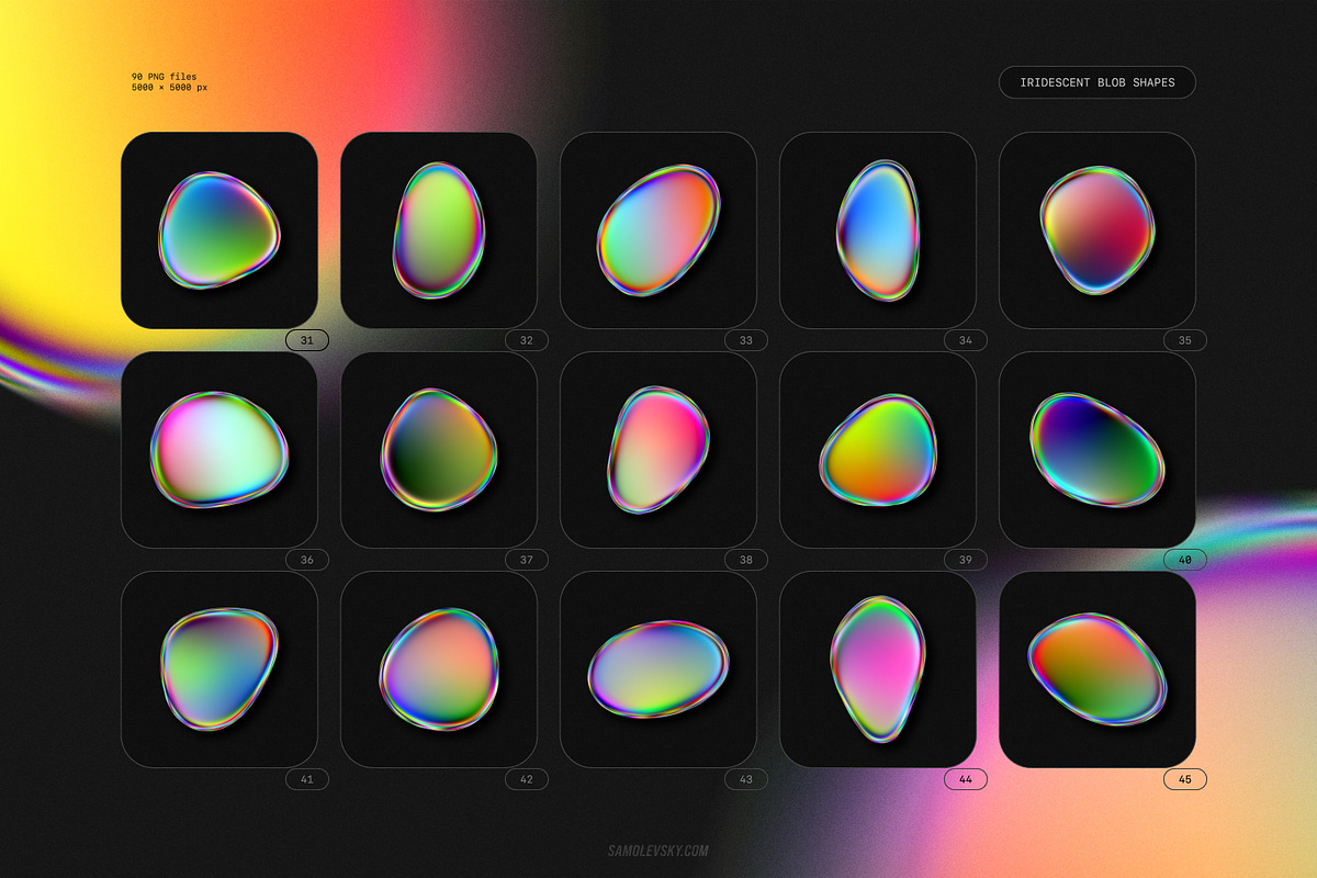 Iridescent Blob Shapes Collection, an Object Graphic by Samolevsky (Photo 6 of 13)