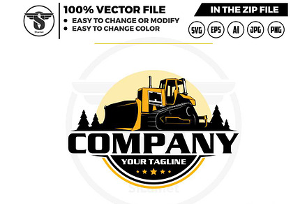 bulldozer logo, a Branding & Logo Template by slLametDesigns