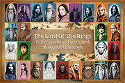 Middle Earth Pop Art Characters, a Decorative Illustration by The Dark Matter Art (Thumbnail 1 of 4)