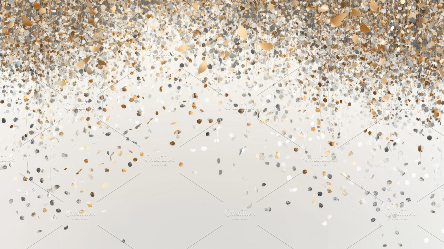 Gold and Silver Glitter Confetti Background, an Abstract Photo by Natalia Klenova's Shop