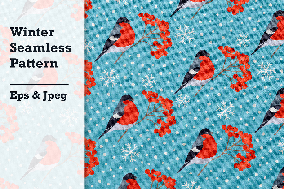 Winter Seamless Pattern, a Pattern Graphic by mejorana (Photo 1 of 3)