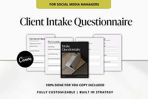 Client Intake Questionnaire Template, a Templates & Theme by Anessta & Co