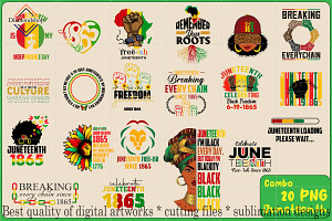 Combo Juneteenth Sublimation Design