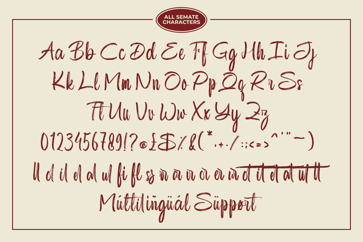 Semate - Handwritten Brush Font, a Handwritten Font by Afkari Studio (Photo 3 of 7)