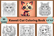 30 Cute Cat Coloring Book for Adults, an Animal Illustration by LA Design (Thumbnail 1 of 10)