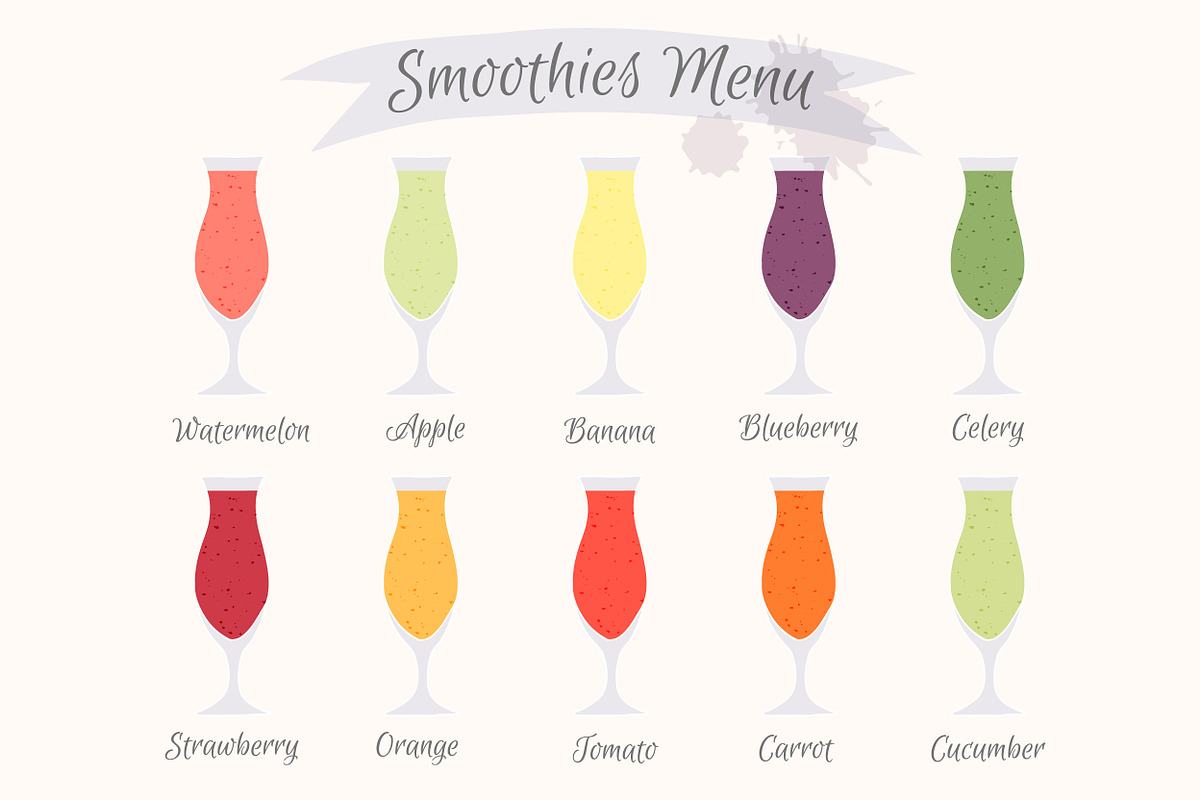 Collection fruit smoothies., a Food Illustration by itiir (Photo 9 of 11)