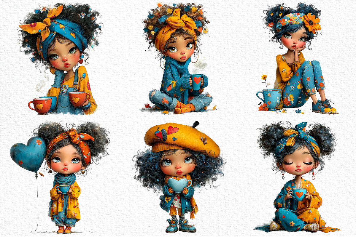 Valentine Tea Girl Clipart PNG, an Illustration by Craft Nest (Photo 3 of 10)