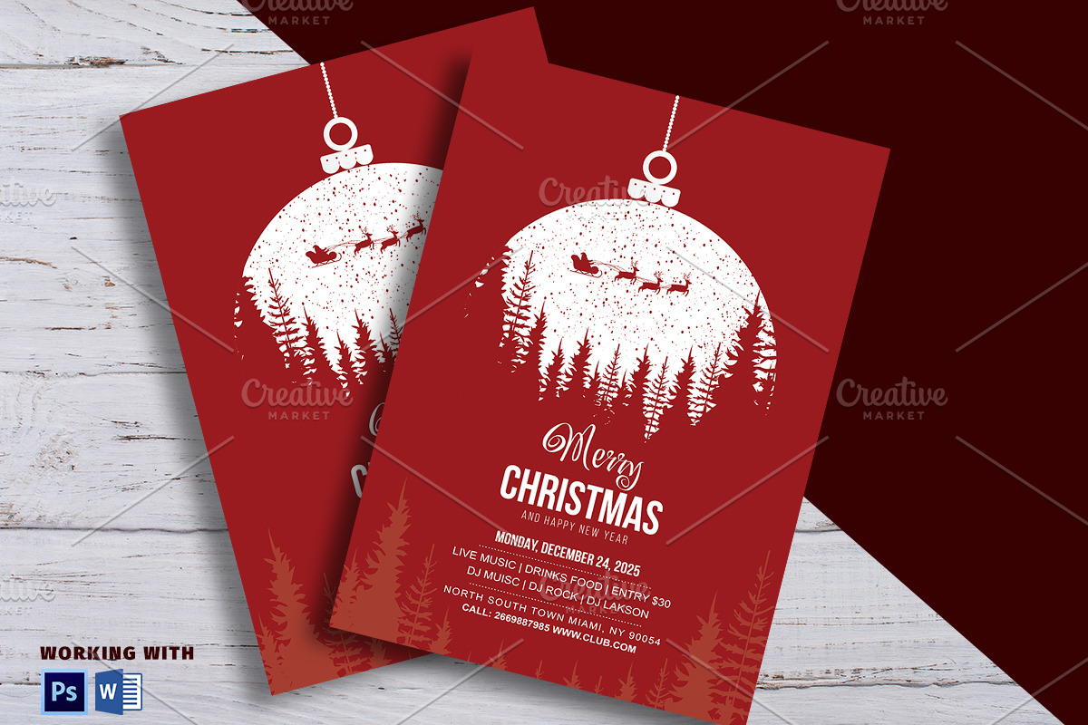 Merry Christmas Party Invitation, a Flyer Template by Madhabi Studio (Photo 4 of 5)