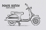 Pencil Sketch Photoshop Template, an Action Add-On by 3d_model_tifotizi (Thumbnail 1 of 2)