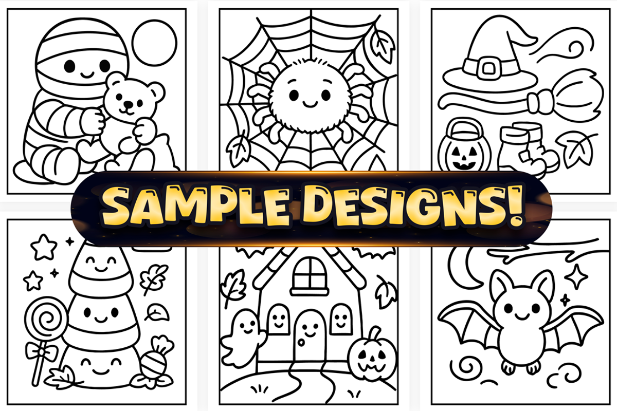 Bold Easy Spooky Cutie Coloring Page, a Seasonal Illustration by Craftsbeefy (Photo 3 of 4)