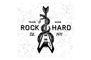 Vintage Label Rock Hard