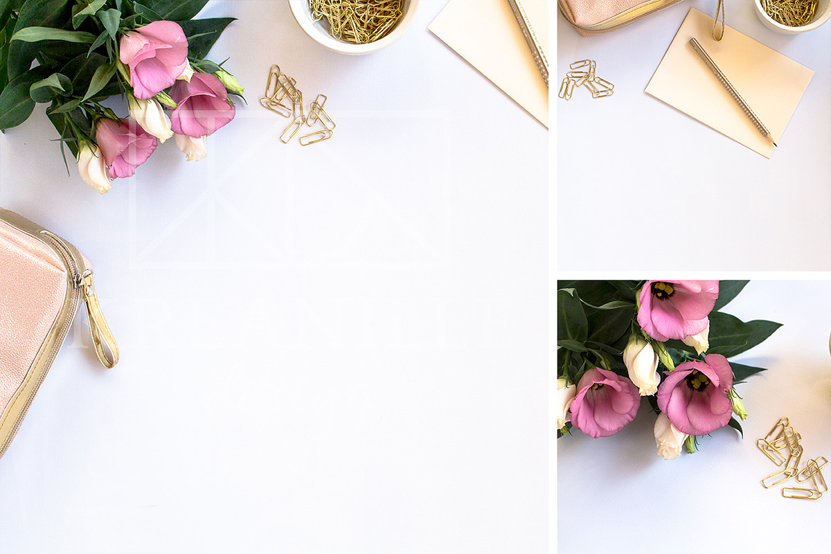 Pink & Gold Feminine Stock Images, a Mockup by Kreanille Design (Photo 3 of 3)