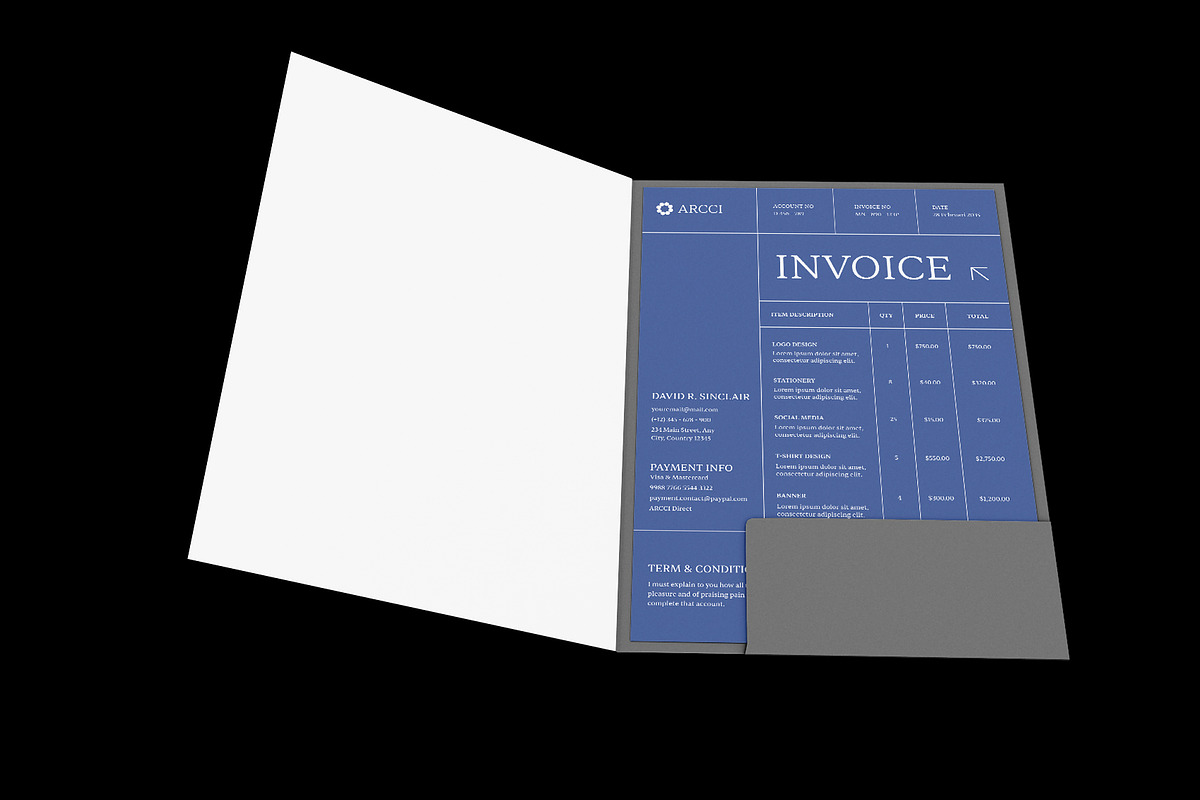 Blue Simple Invoice, a Stationery Template by Neermana (Photo 2 of 4)