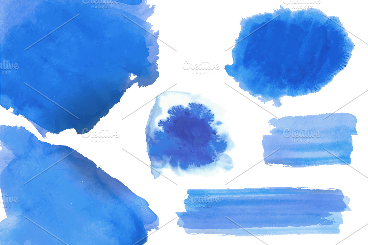 Blue watercolor set preview 2