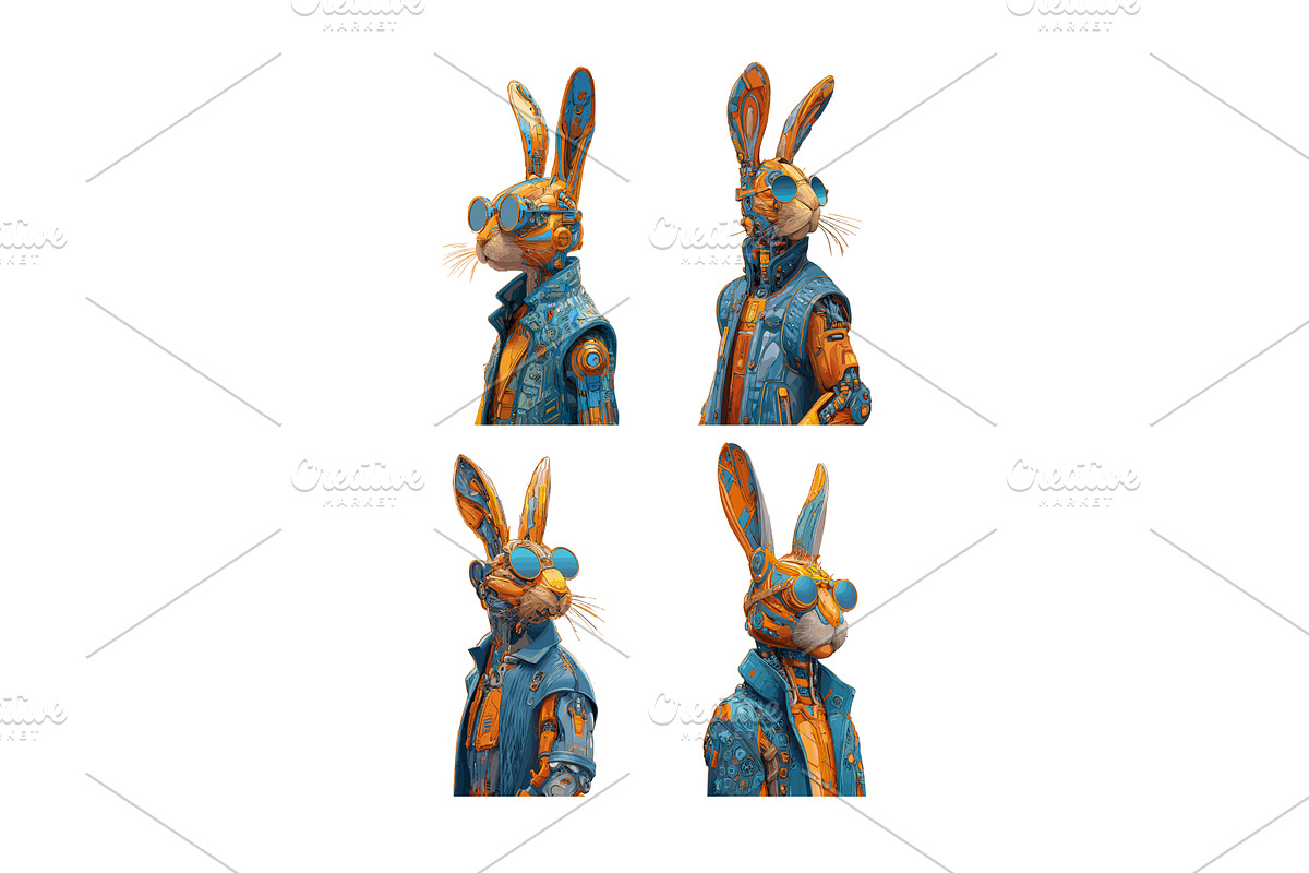 Rabbits in glasses cartoon vector, an Animal Illustration by Onyx