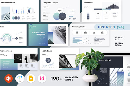Business Plan PowerPoint Template, a Presentation Template by GoldenPixelStudio