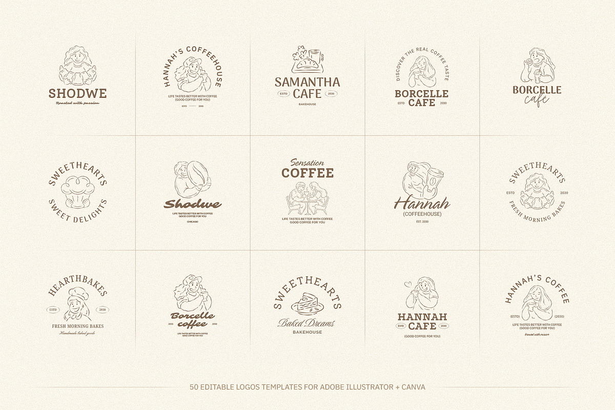 Whimsical Cafe & Bakery Branding Kit, a Branding & Logo Template by Vasya Kobelev (Photo 9 of 19)