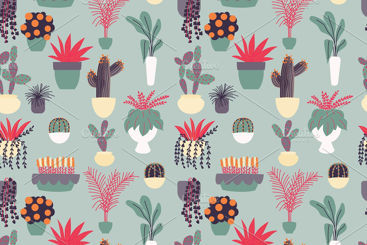 House plants Illustrations & Pattern, a Pattern Graphic by Blue Lela Design (Photo 6 of 9)