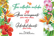 Tropical floral arrangements, a Seasonal Illustration by ViktoriaARTprint (Thumbnail 6 of 8)