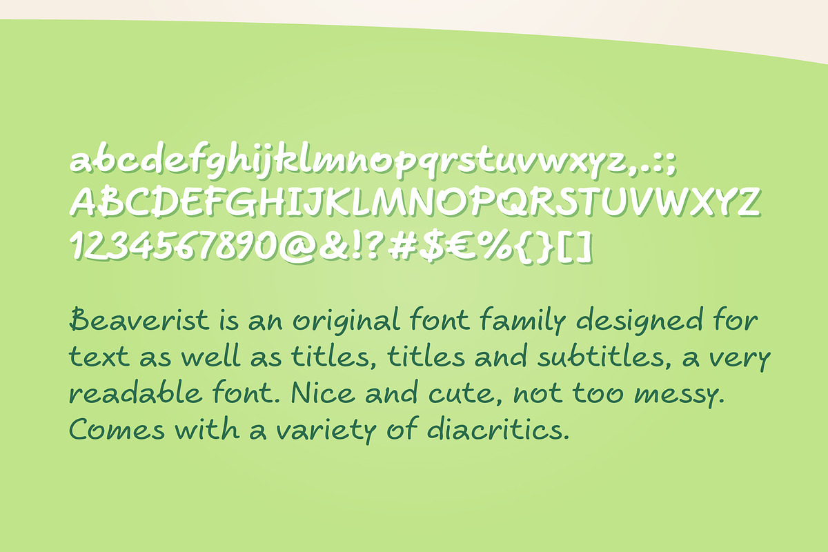 Hand drawn script font. Beaverist preview 2