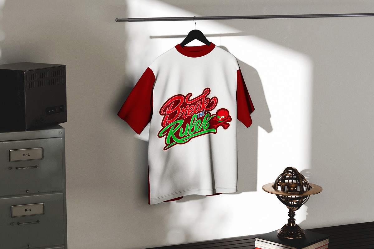 Break The Rules T-Shirt Design, an Object Illustration by Ahluva Studio (Photo 5 of 6)