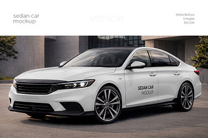 Sedan Car Mockup Set, a Product Mockup by Country4k