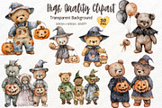 Halloween Bear Clipart Watercolor, a Seasonal Illustration by Maysa Art (Thumbnail 4 of 6)