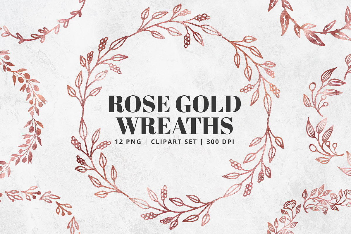 Silver Foil Floral Clipart Set, an Illustration by Brandi Lea Designs (Photo 1 of 5)