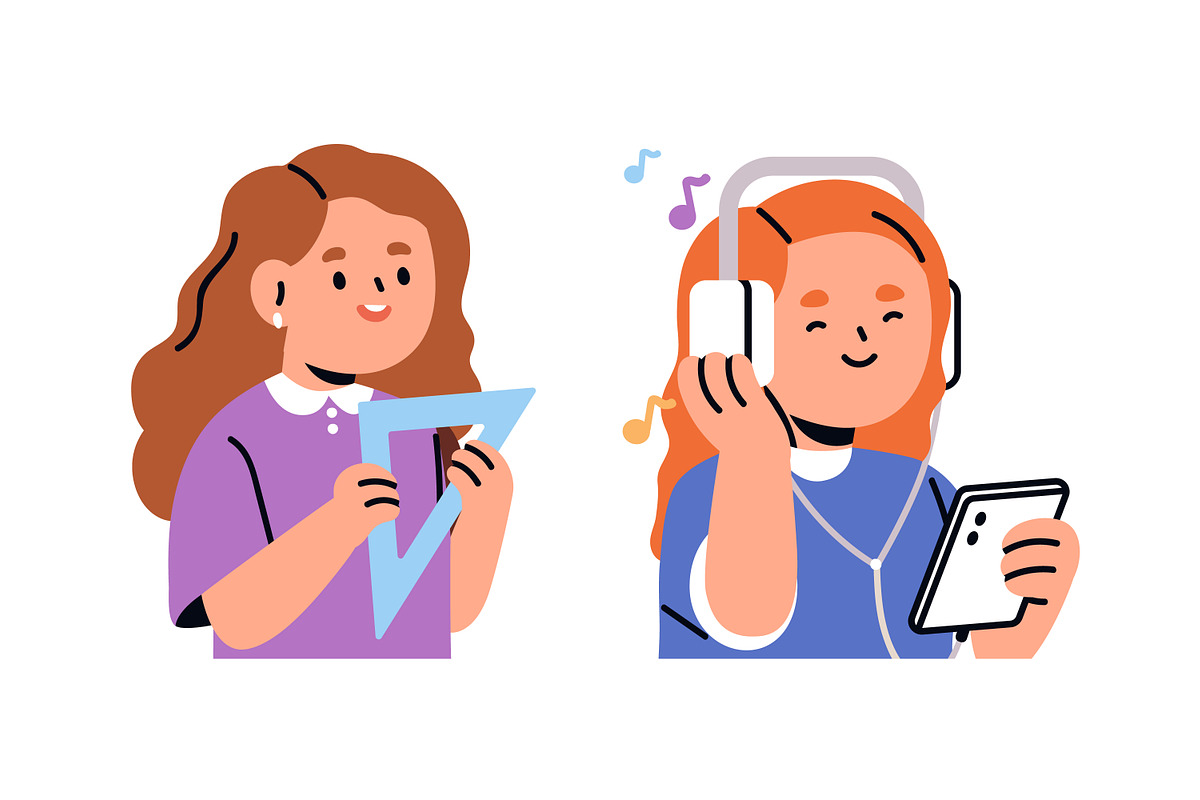 Kids students study at school set, an Education Illustration by Good Studio (Photo 6 of 16)