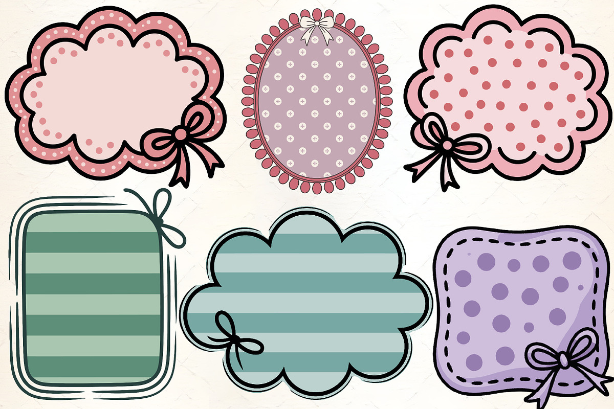 Coquette Frame Border Clipart, an Illustration by CrexoraLab (Photo 3 of 5)