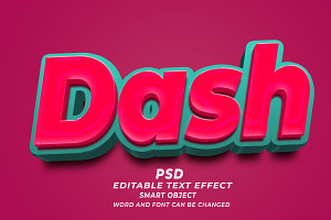 Dash PSD 3D Editable Text Effect