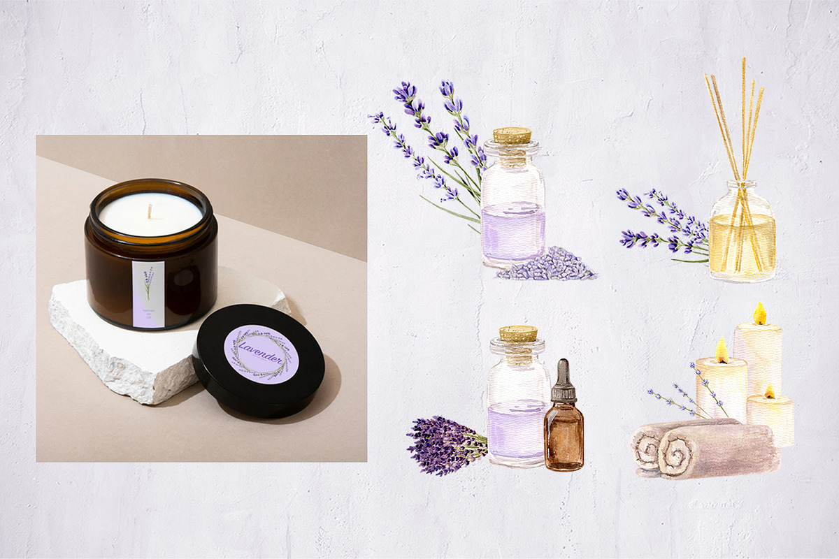 Watercolor Lavender Essense, a Healthcare Illustration by art_takremen (Photo 3 of 8)