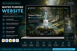 3D Animated Mineral Water Website, a Landing Page Template by DigitalsDesigns