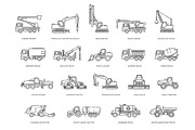 Construction machinery outline icons, an Outline Icon by Tettygreen (Thumbnail 2 of 2)