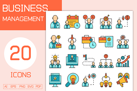 Business Management Icons Set