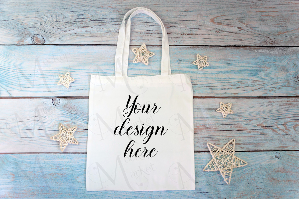 6 White tote bag mockup bundle., a Print Template by MockupMarket (Photo 5 of 7)