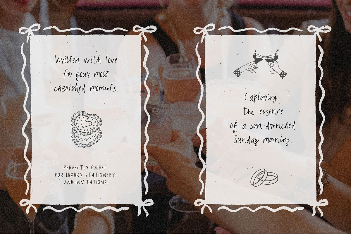 Sunday Champagne. Whimsical Font Duo, a Script Font by PaperJamLab (Photo 4 of 13)