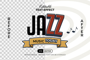 3D Text Effect Jazz Music Style