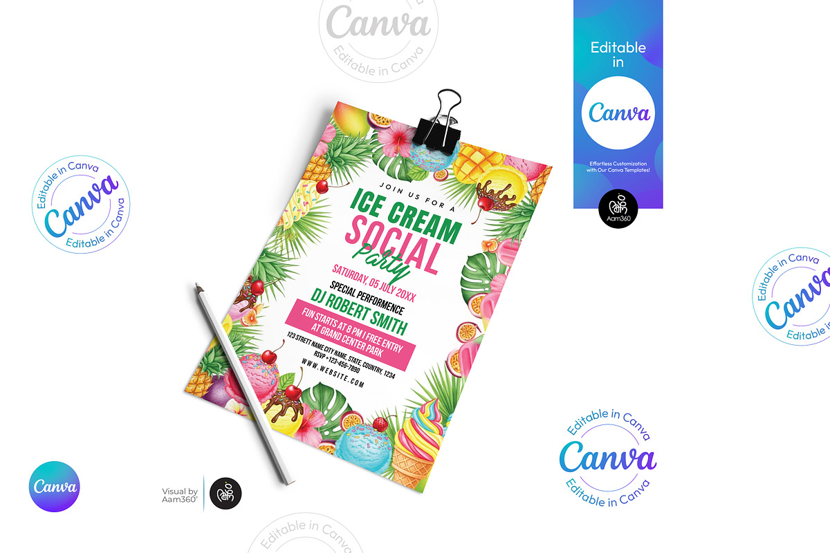 Ice Cream Social Flyer, a Flyer Template by Aam360 (Photo 3 of 3)