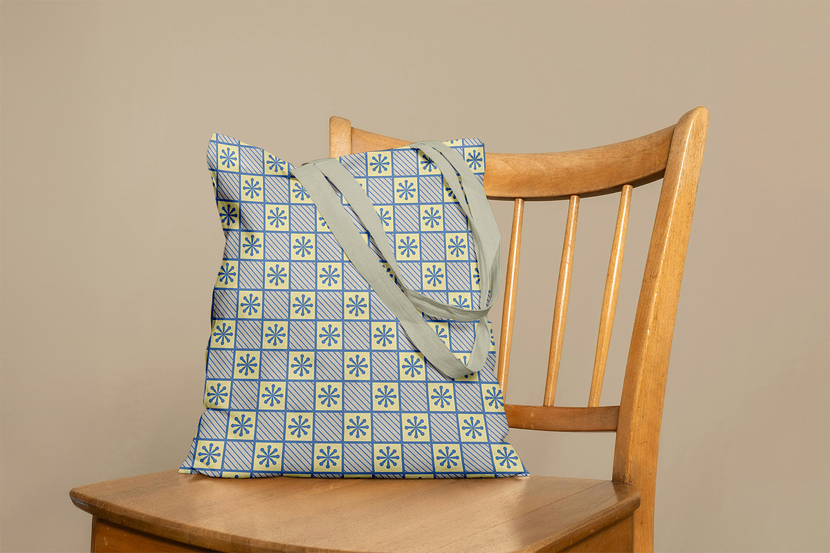 Denim blue Retro Floral Tile, a Pattern Graphic by snadiacreations (Photo 3 of 3)